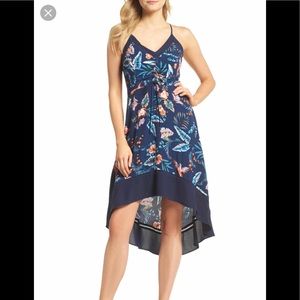 Blue floral high/low dress